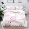Soft Colorful Flamingo Duvet Cover Queen Size Tropical Flowers Green Leaves Duvet Cover With Pillowcases Home Textile Warm