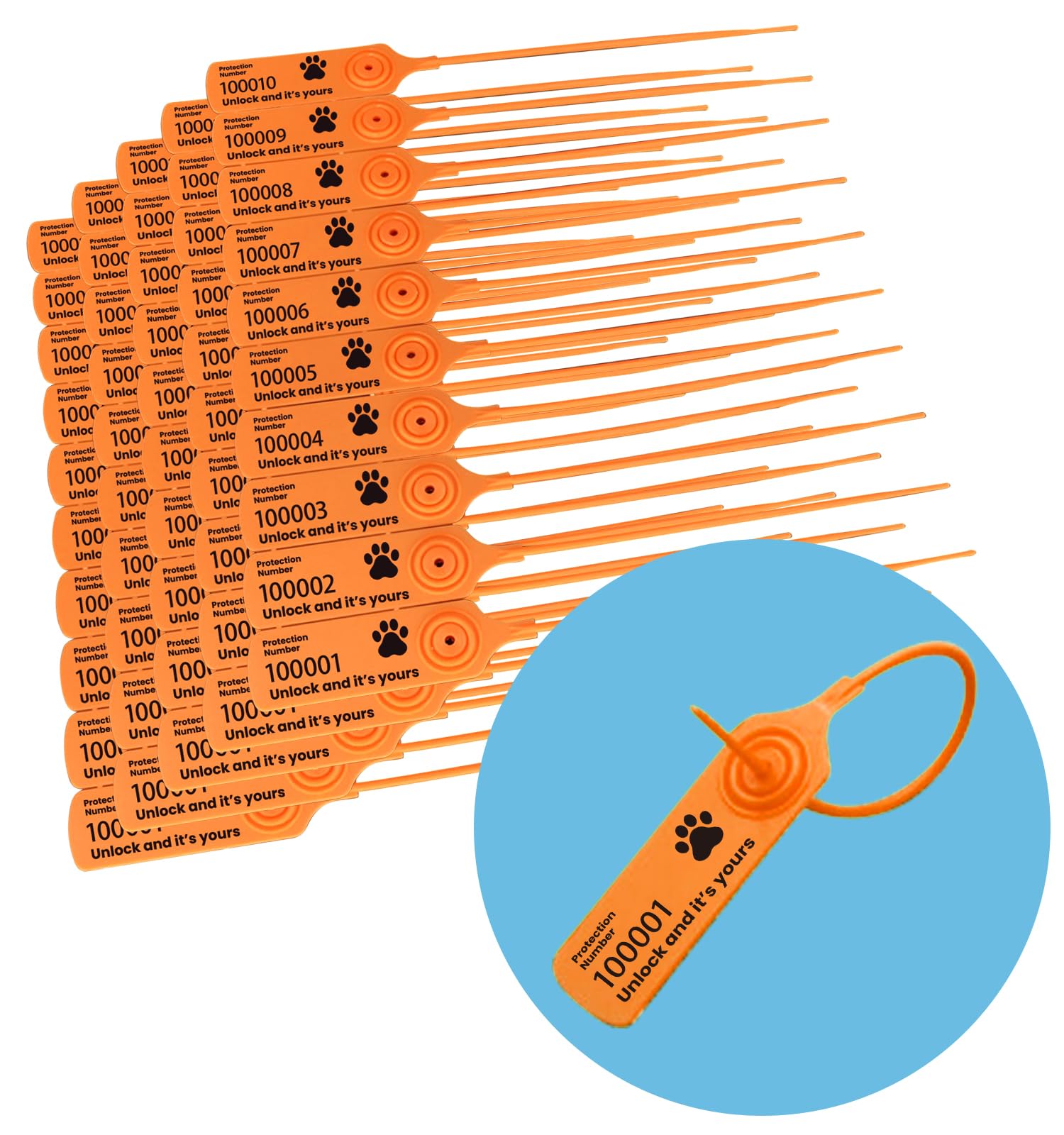 

NYANDELMO Anti-Counterfeit Tags, Numbered, Orange, 50 Tags, ND-0215-R06-OR-50