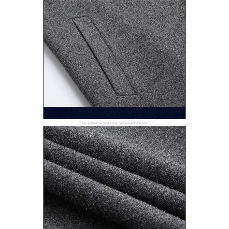 Herbst und Winter mittellanger Wollmantel Herren im britischen Stil verdickter Windjacke High-End-Kaschmir-Wollmantel