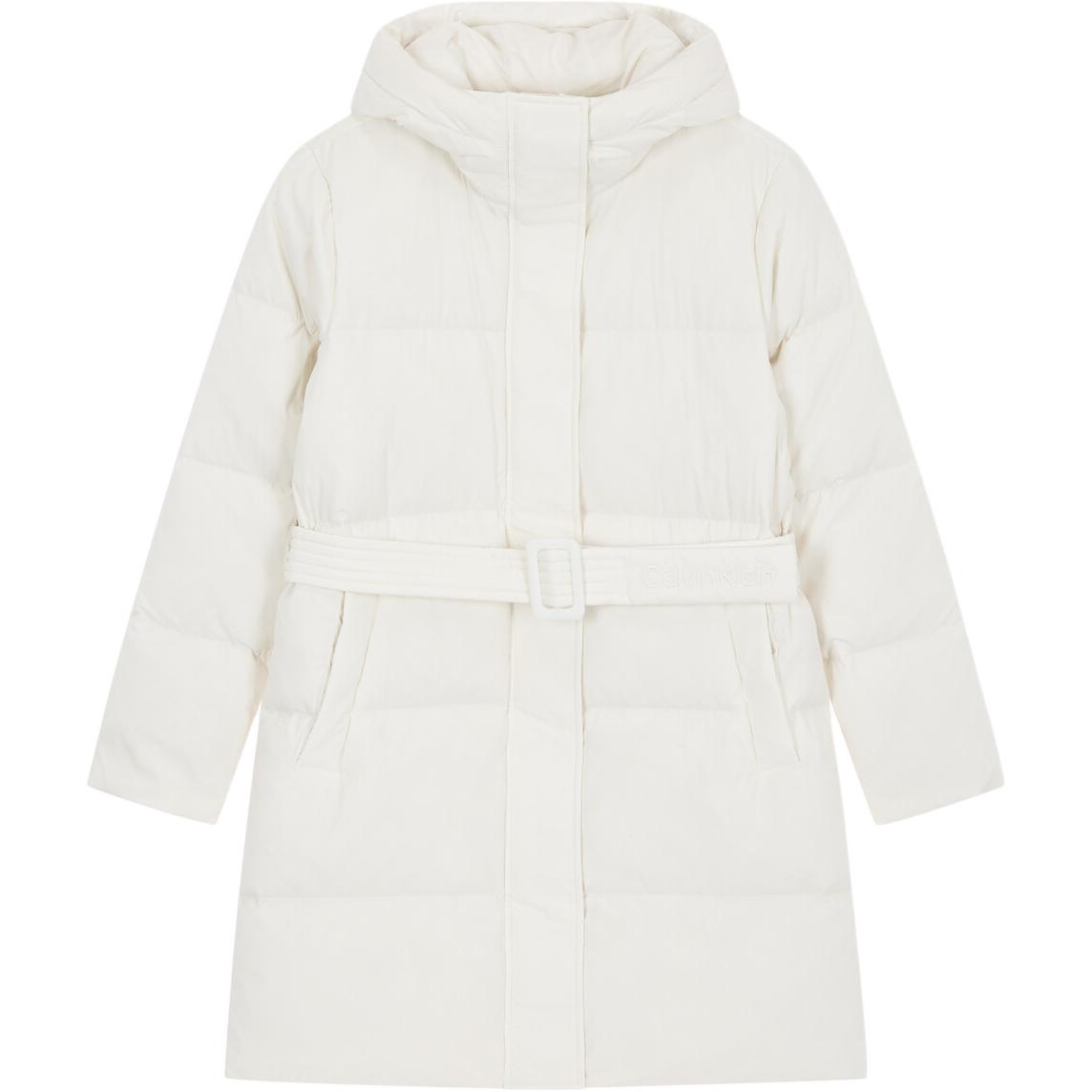 

Calvin Klein Минималистичный Удобный Универсальный Повседневный Логотип Ремень Длинный Пуховик Женская верхняя одежда Белый J224692YBI S