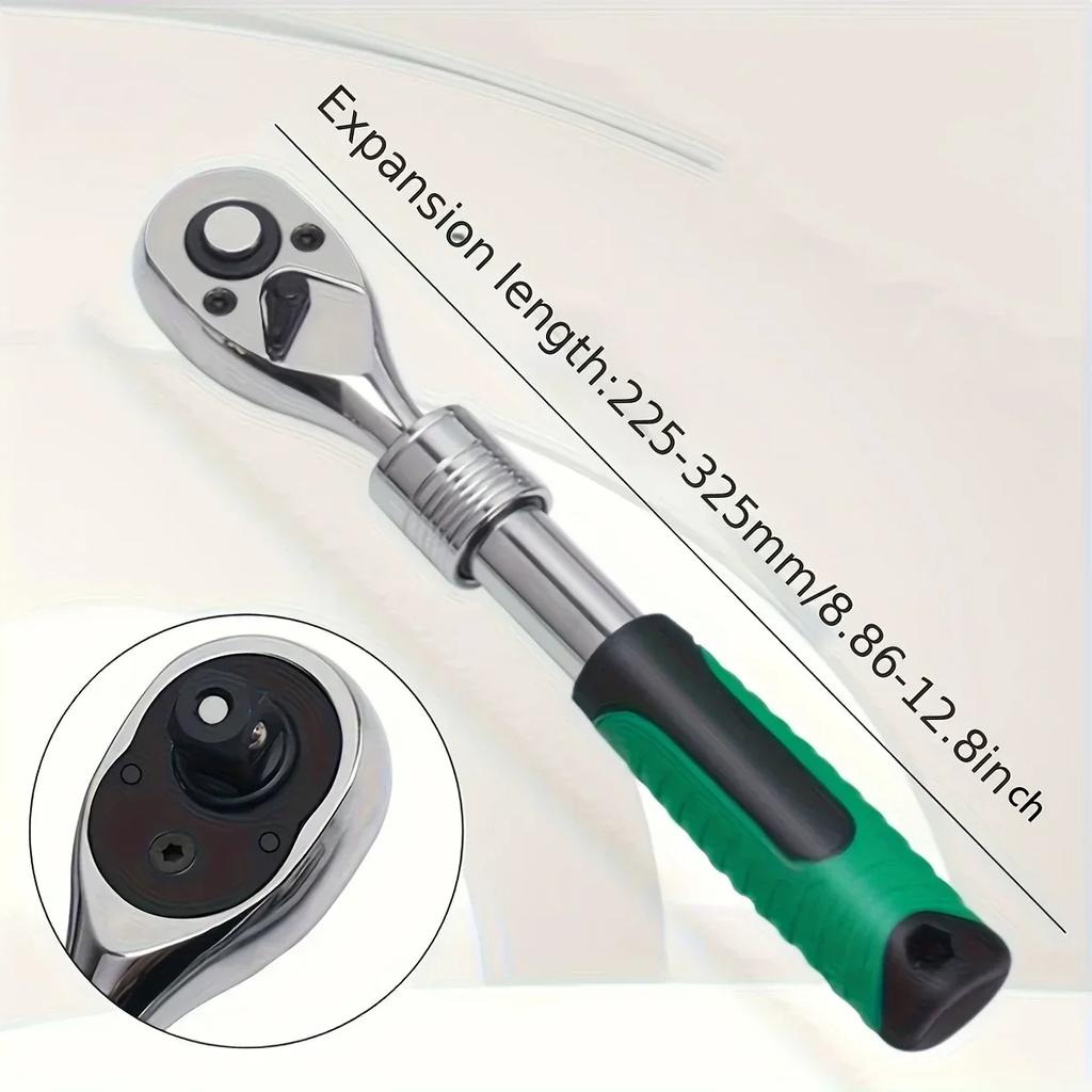 1/4" 3/8" 1/2" Drive Retractable Ratchet Set Drive Rotating Ratchet Reversible Drive 72 Tooth Socket Wrench Mechanical Tool