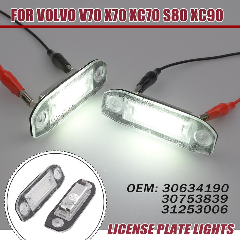 LED License Plate Light For Volvo S80 XC90 S40 V60 XC60 S60 C70 XC70 V70 Car-Styling White Number Plate Tag Lamp Error Free