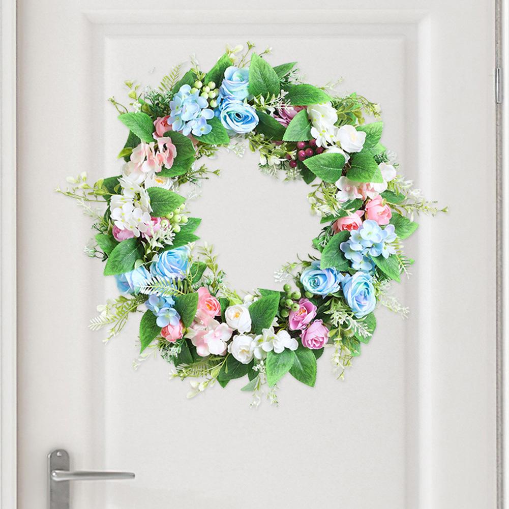 Artificial Green Wreath 35x35cm Lifelike Foliage Decor for Door WFor All Indoor Outdoor Use For All Year Round