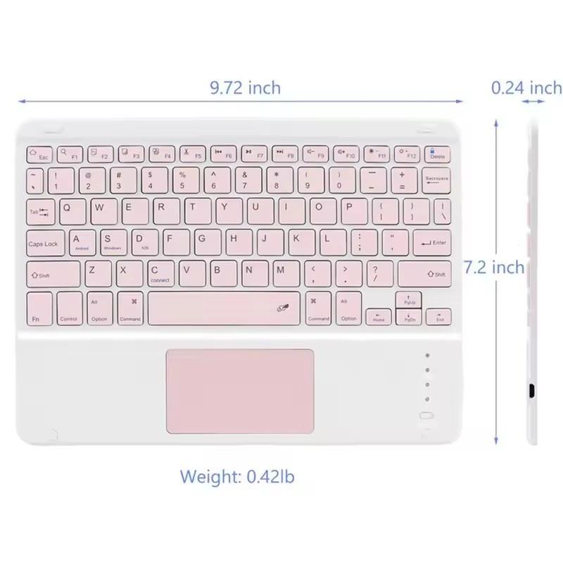 English Bluetooth Keyboard 10 inch for iPad Air Pro Wireless Rechargeable Keyboard for Phone Tablet Laptop Universal