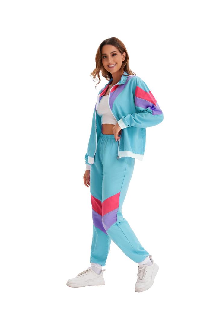 80s Retro Disco & Hip Hop Halloween Costume Set - Unisex Street Dance DJ Jacket & Pants