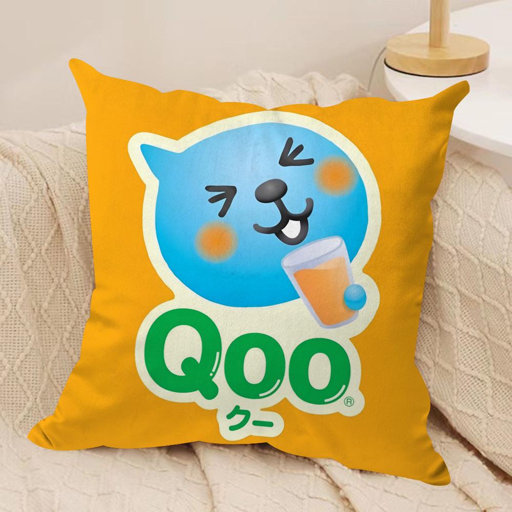 Cute QQoos Cushion Cover Short plush Doublesided Print Square Throw Pillow Covers Sofa Home Cushion Decor