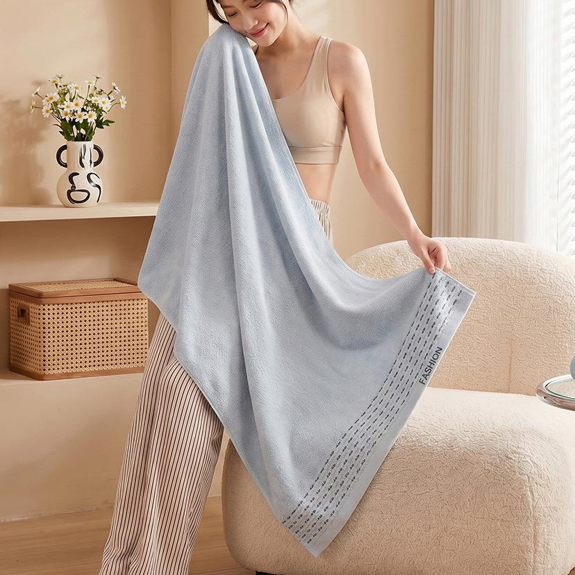 Bath Towels Cotton Thickened And Enlarged Bath Towels Household Absorbent Adult Bath Towels Beach Cotton Quick-Drying Polyester Cotton Bath Towels