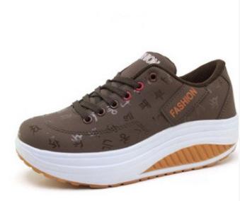 Leather Outdoor Rocking Shoes Sneakers Single Shoes Muffin Shoes Large Size Women's Shoes