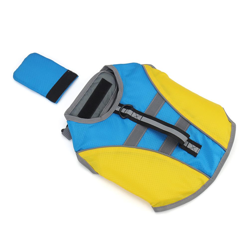 Blue Yellow Swimming Pet Vest Life Jacket Reflective Dog Harness Swimwear Dog Clothes