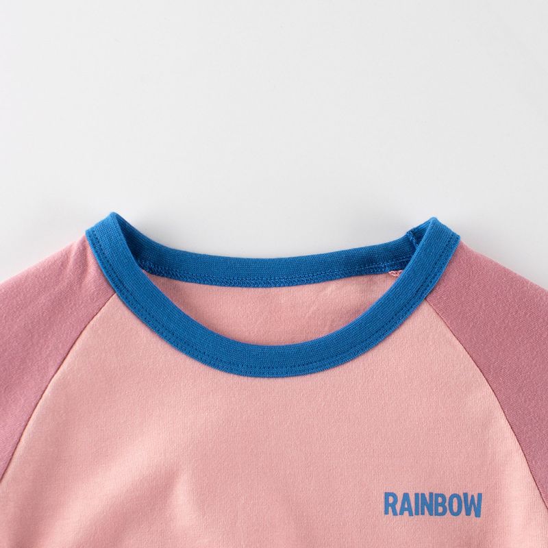 27home Children's Clothing Spring and Autumn Girls' Letter Bottoming Shirt Children's Long sleeves Shirt Top Baby Girls' Pure Cotton Clothes