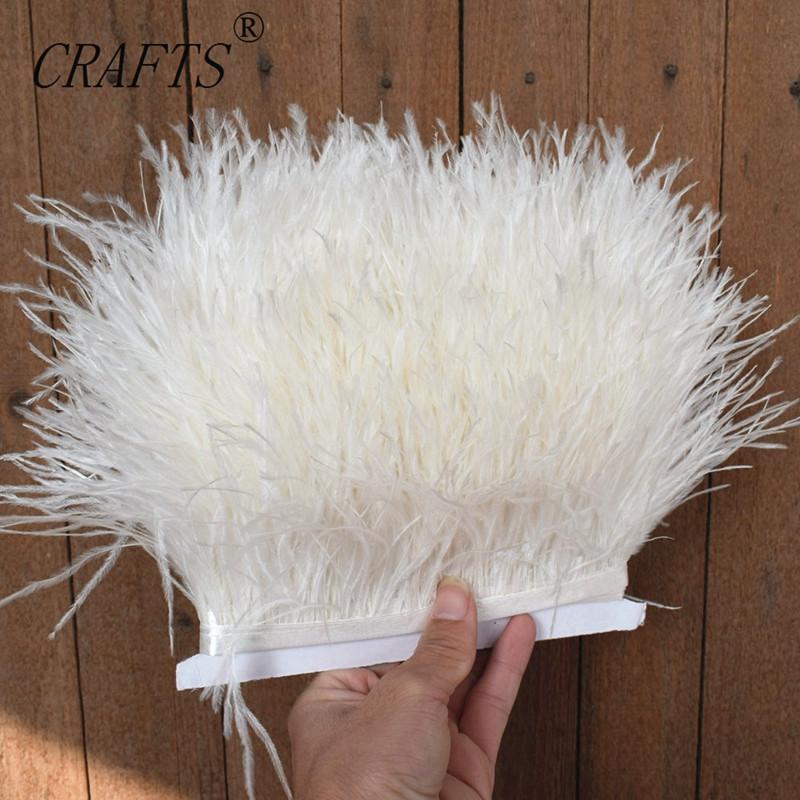 FeatherHigh quality fluffy ostrich feather trimming cloth sideband 5M 10M long DIY clothing accessories decorative accessories 8-11cm