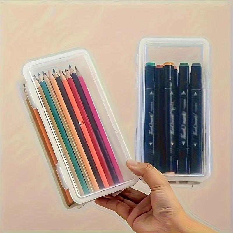 1/2/3 Pcs All-Clear Desktop Storage Box - Organizer for Pencils, Markers, Keys & Office Desk Clutter