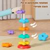 Star Stacking Spiral Tower Automatic Rotatable Rainbow Star Ring Toy Fine Motor Skills Early Educational Stack Game Toddlers Boys Girls Gift