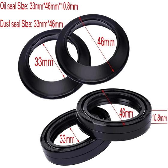 33x46x10.8 Motorcycle Absorber Front Fork Damper Oil Seal 33 46 Dust Seal Cover Shock Absorber (Color : Oil seal dust seal)