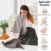 Boho Abstract Geometric Flannel Throw Blanket Black Line Arch Orange Circle Mid Century Blanket