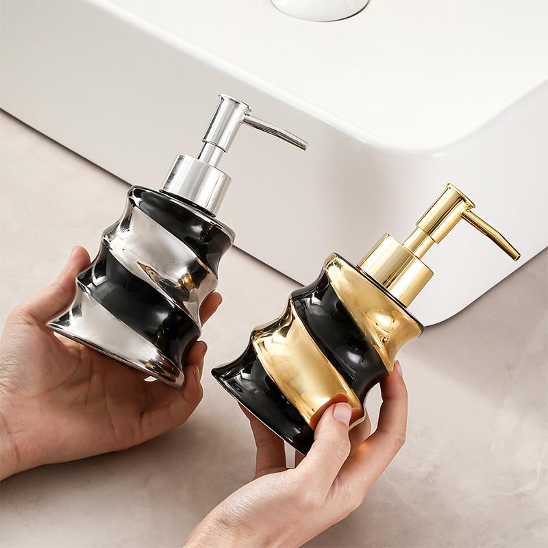 premium ceramic spiral patterned hand sanitizer and shower gel bottle distribution bottle bathroom accessories soap dispenser