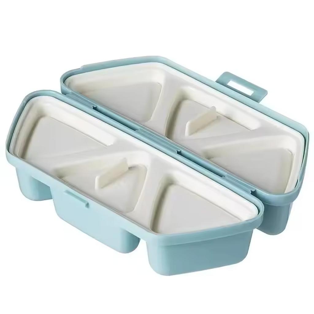 6 Grid Triangle Onigiri Mold Box PP Material Portable Rice Ball Shaper for Bento Lunch Making