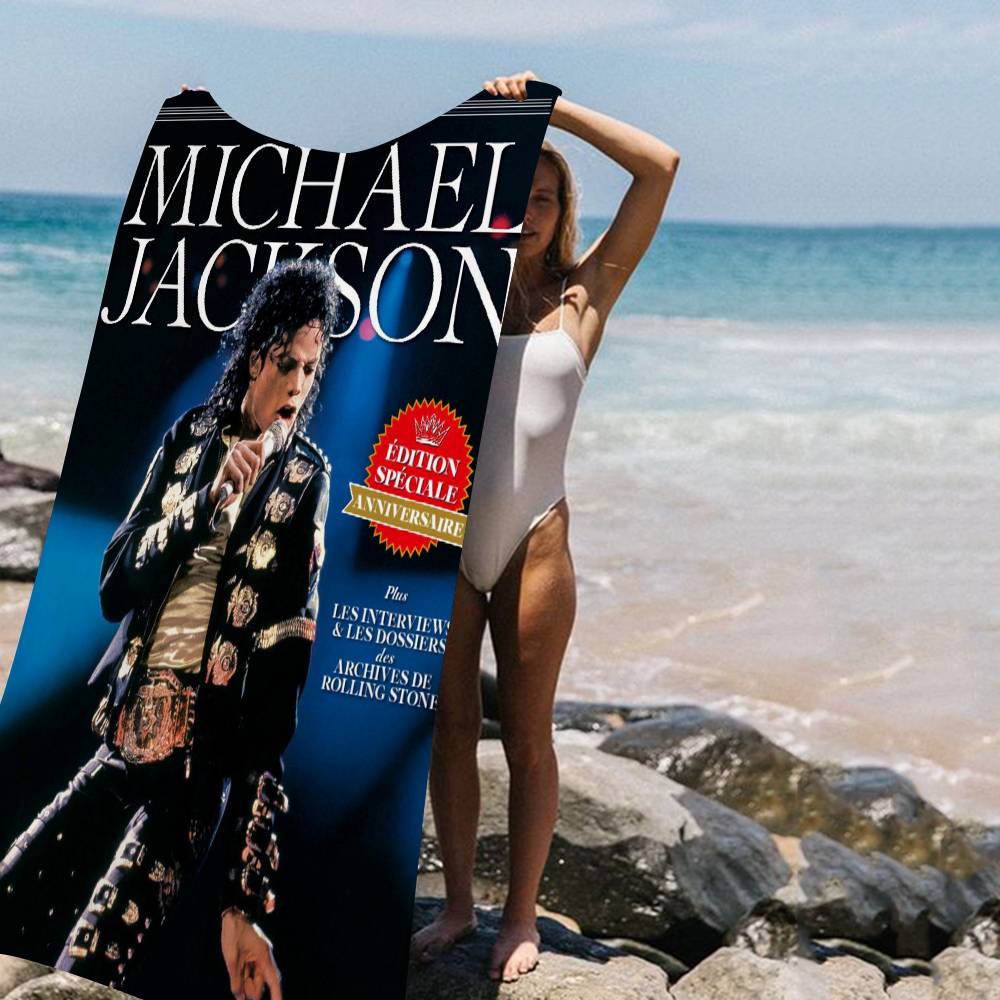 Famoso Cantante M-Michael J-Jackson Asciugamano da Spiaggia in Microfibra Assorbente Asciugatura Rapida Morbido per Yoga Nuoto Resort Arrampicata