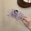 Mint Korean Style Organza Scrunchie: Versatile Solid Color Hair Tie for Ponytails.