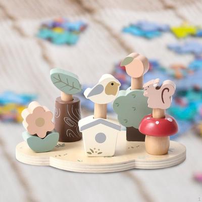 Stacking and Balancing Toy Wood Development Strength Training Color Sorter Montessori