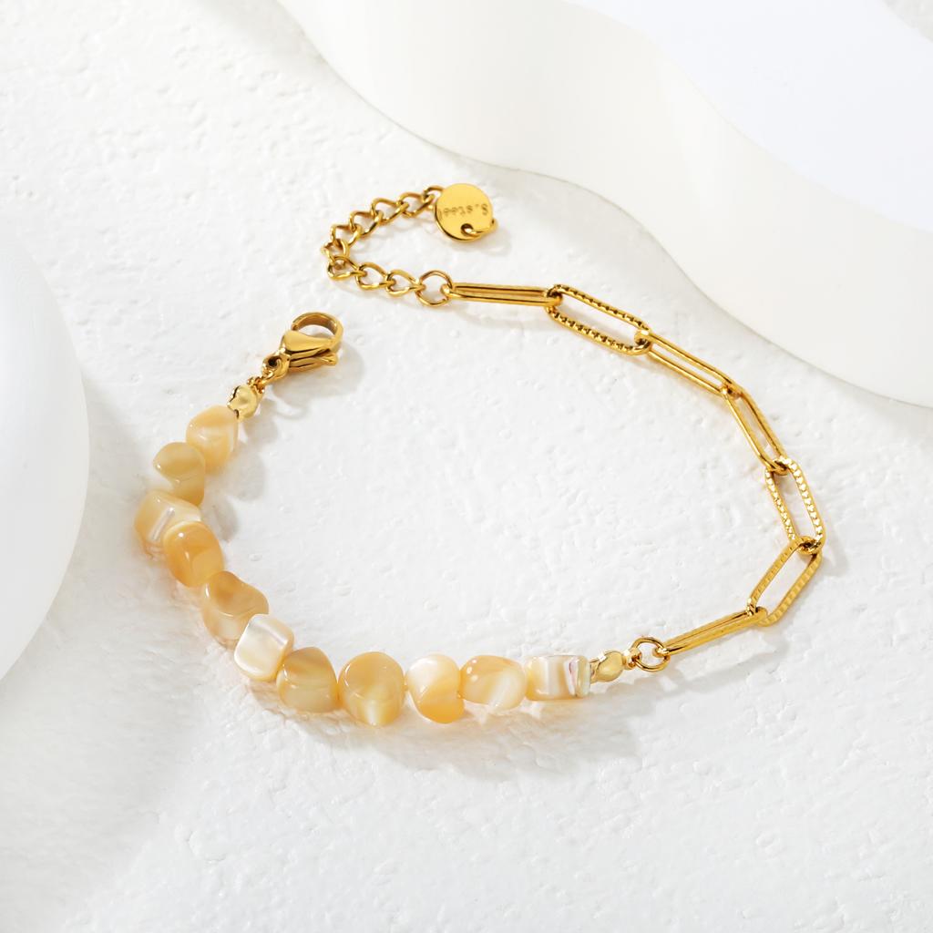 Summer Fashion Sweet and Cute Bracelet, Seaside Bohemian Style Jewelry for Women Daily Wear, Stainless Steel Exquisite Bracelet
