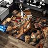 1pc Teddy Bear Pizza Party Chair Mat - Anime Cartoon Design Office Desk Pad for Home Decor, Seasonal Gift, Non-Slip Rug Suitable for Office, Living Ro