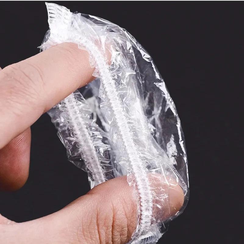 100Pc/lot Disposable Hair Earmuff Dye Transparent Elastic Shower Hair Dye Protection Tool Shield Waterproof Earpack Plastic Wrap