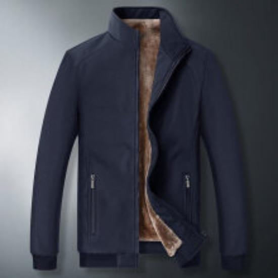 Jas Heren Oud Herfst en Winter Jas Verdikt Warm en Fleece Fleece Jas Heren Kleding Stand Kraag Grote Maat Papa Pak