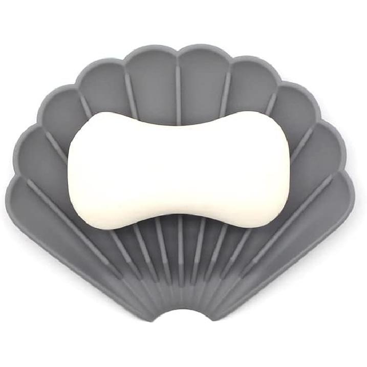2-Pack Premium Silicone Soap Dish with Self-Draining Design, Anti-Skid Soap Holder for Shower, Bathroom, and Kitchen Keeps Soaps Dry and Extends