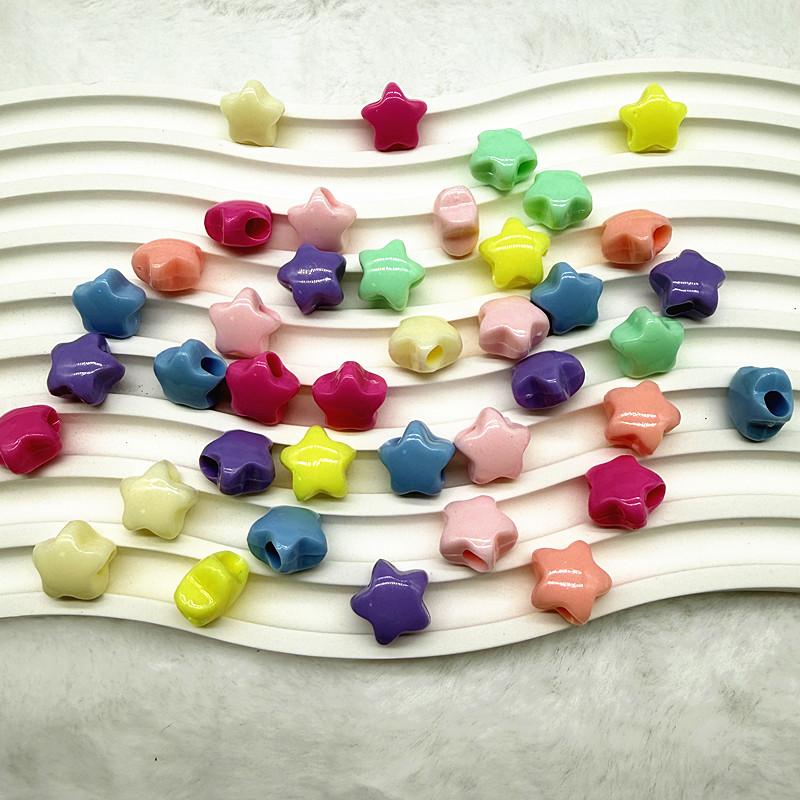 20pcs14X9mm Candies Colour Big Hole Five-Pointed Star Acrylic Loose Spacer Beads for Jewelry Making DIY Bracelet Accessories