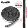3mm Thickness Black Log Burner Stove Rope Fireproof Self-Adhesive Glass Fiber Fireplace Door Sealing Replacement Gasket Tape