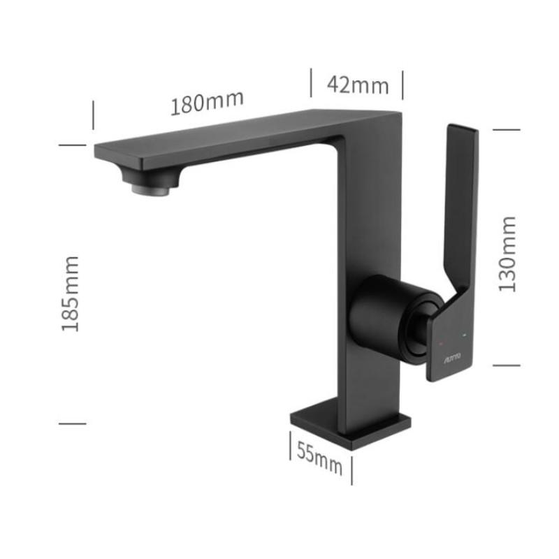 Basin Faucet Black Bathroom Hot and Cold Single Lever Brass Water Mixer Tap Basin Water Sink Mixer Crane Fasion