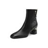 British Style Shoes Short Boots for Women Elegant Ankle Boots High Heel Thick Heel Square Toe Chelsea Boots 2024 Spring Autumn