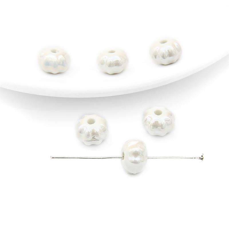 6 buc/pungă Mărgele de porțelan din ceramică lucrate manual în formă de dovleac Mărgele distanțiere libere pentru brățară colier Fabricare de bijuterii DIY