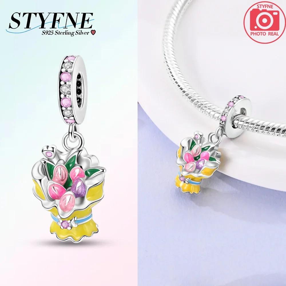 Fit Charms For Original Bracelets Diy Rose Daisy Tulip Charm Beads 100% Copper Jewelry Making Necklace For Women Gift
