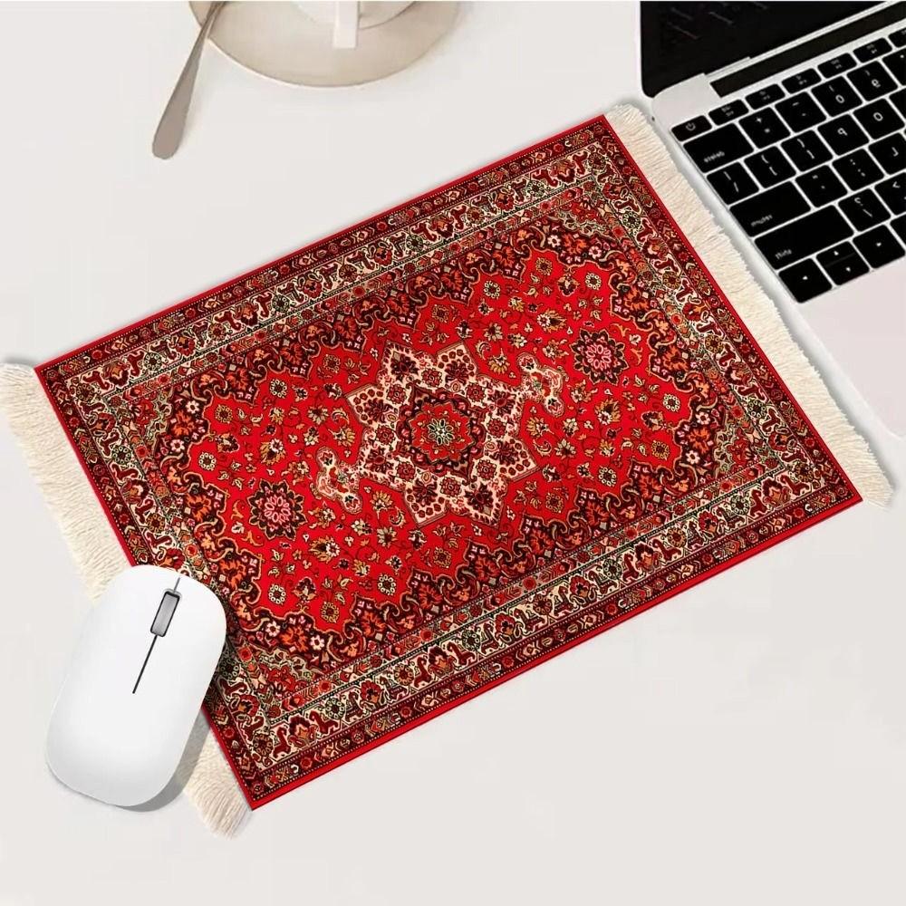 Exquisites Druck Mauspad Persisch Computertischmatte Retro Quaste Mauspad Büro