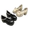 Damen Plateau Mary Jane Schuhe mit Perlenriemen Schleife Klobiger Absatz Lolita Schuhe