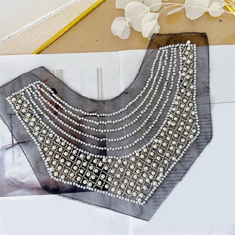 Embroidered Beadwork Collar Applique Mesh Collar Accessory For Elegances Social Gatherings Clothing Garment Decoration