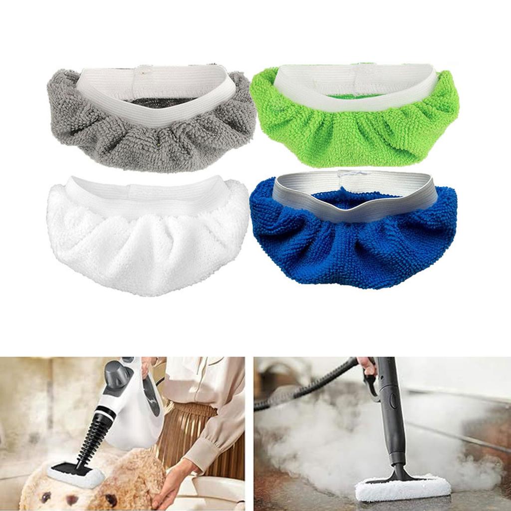 4 Stück Dampfmopp-Pads Kompatibel mit Handdampfreiniger Mikrofaser-Tücher Wiederverwendbare Waschbare Pads für die Heimreinigung