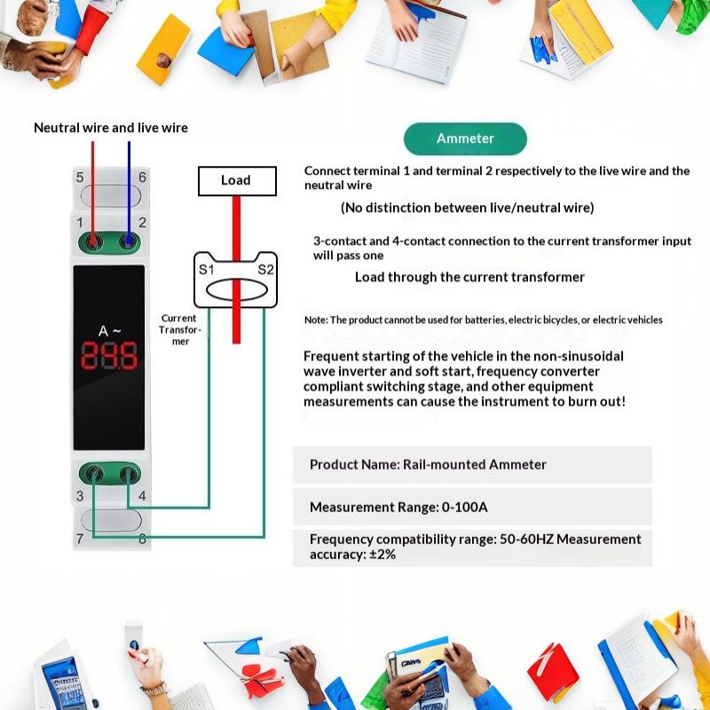 Digital Three Phase Voltage Meter LED Display Modular Design Anti-interference for Communication Base Station Power Supply Monitoring