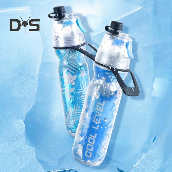 500ML Sports Water Bottle Insulated Bike Water Bottle with Spray Mist Portable Leak-Proof Cold Water Bottle for Gym Cycling Climbing