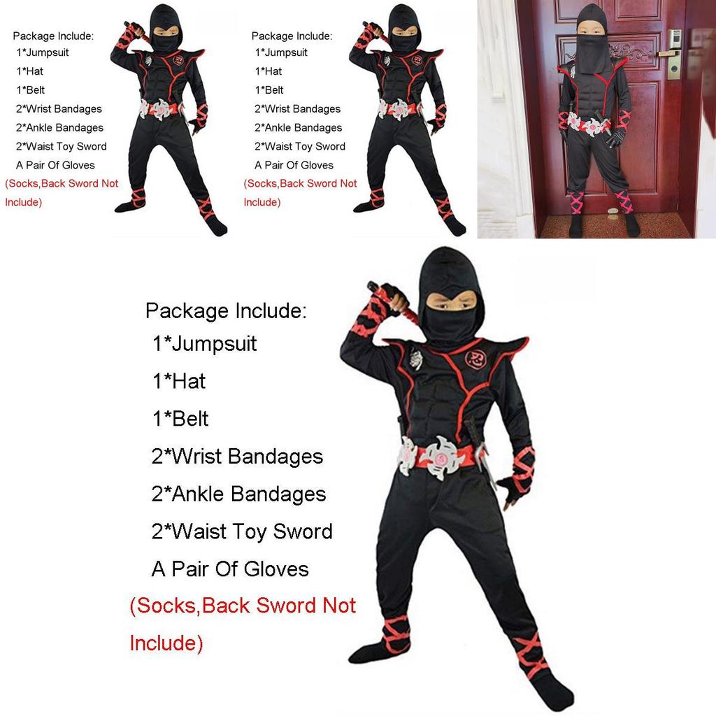 Atemberaubendes Ninjago Cosplay Kostüm für Kinder Jungen Assassine Karnevalsparty Spaß