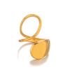 Stainless Steel Chunky Smooth Rings for Women Geometry Creative Hollow Water Drop Shape Rings Jewelry Gifts