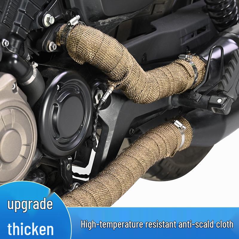 Motorcycle Exhaust Heat Insulation Tape - Fireproof, Anti-Scald, High-Temperature Resistant Cotton Cloth