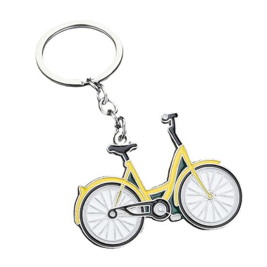 

Vintage Bicycle Keychain - Zinc Alloy Mini Bike with Drip Painting, Artistic Cycling Gift for Keys & Backpacks жёлтый