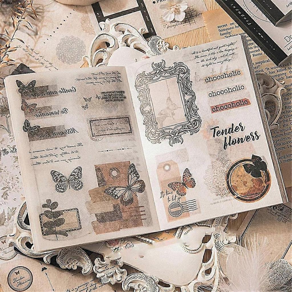40 Sheets Nature Themed Washi Stickers Book For Adults, Botanical Plant Stickers Junk Journaling Sc
