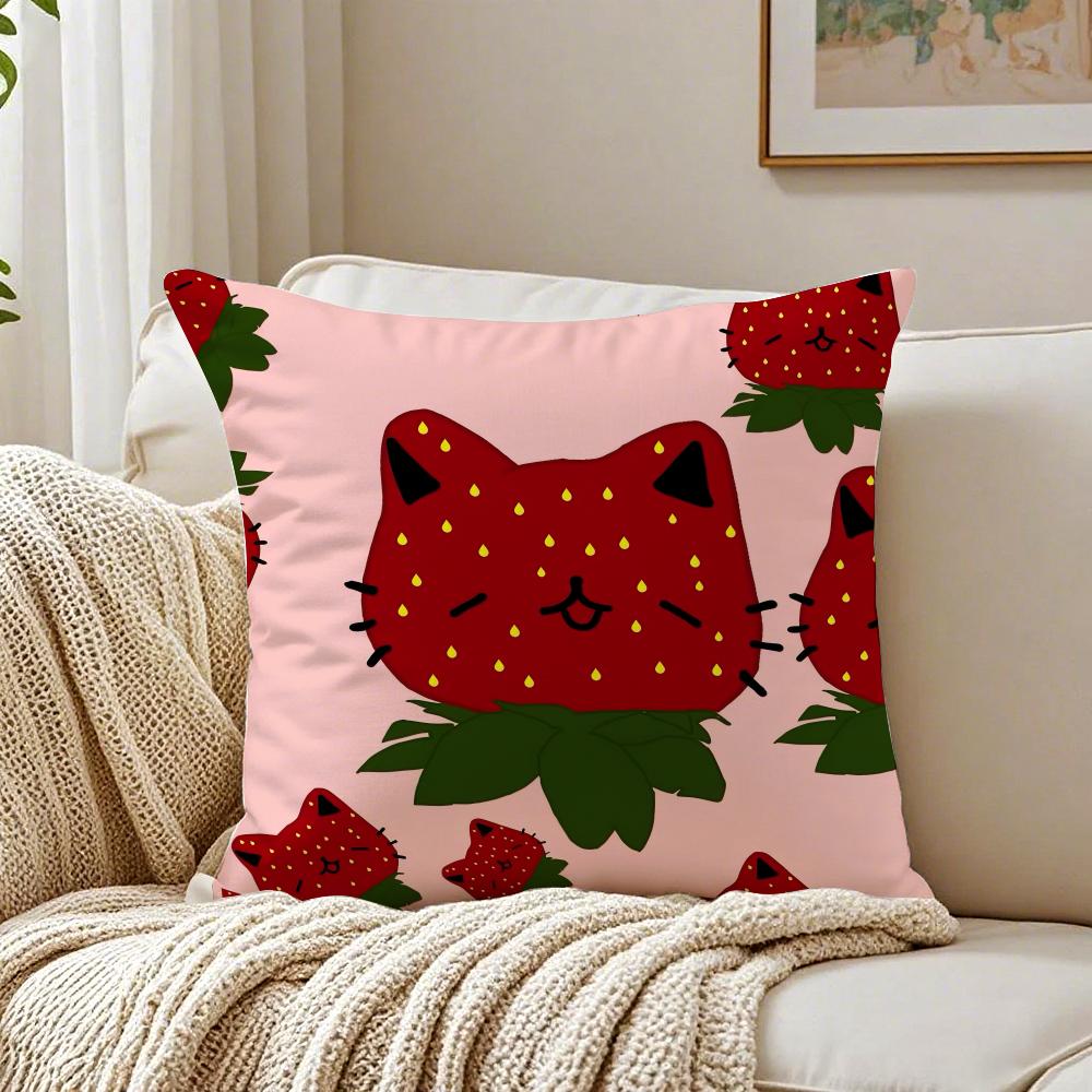 Cute strawberry print Cushion Cover Pillowcase Antidustmite living Room Sofa Decor Cushion Room