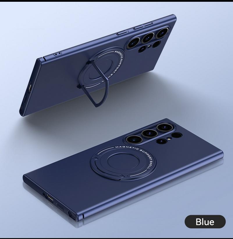 Metal Strong Magnetic Absorption Case For Samsung S24 Ultra S23 + S23 Plus S24 + Galaxy S24 Frosted Car Holder Protection Cover
