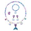 5 Pcs Kids Girls Princess Pearls Beads Necklace Bracelet Ring Set Jewelry Gift Fish Tail Cute Girl Beads