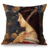 World Famous Painting Home Decorative Sofa Pillow Case Pre-Raphaelite Young Lady Vanity Oil Painting Art Linen Cushion Cover